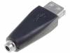 USB-AF/JACK3.5F Адаптер; USB 2.0; гнездо USB A, гнездо Jack 3,5мм 3pin; позолота