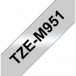 TZE-M951 Этикеточная лента 24 mm черный на серебристом