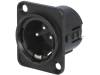 719-0300 Гнездо; XLR; "папа"; PIN:3; прямой; пайка; посеребренные; 50В; 15А