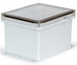 UPCT100806HSF PolyBox 276 х 225 х 185 мм, петли, 2 винта, монтажный фланец, прозрачная крышка,