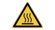 PIC W017-TRI 015-PE-SHEET/1 [54 шт] ISO Safety Sign - Warning, Hot Surface, Triangular, Black on Yellow, Vinyl, Warning, 54pcs