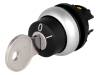 M22-WS-MS2, Переключатель: поворотный с ключом; 1; 22мм; черный; IP66; O22,5мм, Eaton