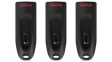SDCZ48-064G-G46T USB Stick 3-Pack, Ultra USB 3.0, 64GB, USB 3.0, Black