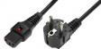 EL246S IEC LOCK C13 to R/A Schuko plug, H05VV-F 3 X 1.00mm2, 1.5m, Blac