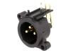 NC3MAAH, Гнездо; XLR; "папа"; PIN:3; угловой 90°; THT; черный; 6А, Neutrik