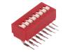 BD08AV, Переключатель: DIP-SWITCH; Кол-во секций:8; OFF-ON; 0,025A/25ВDC, C & K