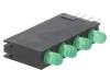 L-7104SB/4GD LED; в корпусе; зеленый; 3мм; Кол-во диод: 4; 10мА; 40°; 2,2?2,5В