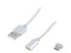 CU0119 Кабель; вилка USB A,вилка USB C; 1м; серебристый