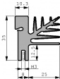 SK 482/75/SA Heat sink 75 mm 3.8 K/W black anodised