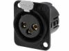 724-0300 Гнездо; XLR; "мама"; PIN:3; прямой; пайка; Контакты: латунь; 50В; 15А