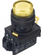 YW1L-M2E10Q4Y Illuminated Pushbutton Switch, 10 A, 24 VDC