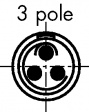 PHG.1B.303.CLLD62 Cable socket, B-series 3-pin Poles 3 9 A 430 VAC/VDC