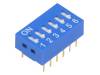 DSR-06 Переключатель: DIP-SWITCH; Кол-во секций:6; ON-OFF; 0,05A/12ВDC