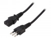 C13IT18 Кабель; IEC C13 "мама",вилка CEI 23-50 (L); 1,8м; черный; ПВХ