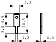 3780A08.61 [100 шт] Язычки разъема 1.3 mm уп-ку=100 ST