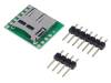 BREAKOUT BOARD FOR MICROSD CARD, Модуль: адаптер; штыревой,microSD; SD micro, POLOLU