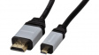 PLA-552B-S-2 HDMI - Micro HDMI cable Platinum m - m 2 m Black