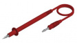 PL 3 RT Test Lead with Probe \x1a4mm 1m Red Nickel-Plated Brass