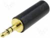 JPS-35G (FT6301) Вилка; Jack 3,5мм; "папа"; stereo; прямой; на провод; пайка; 5мм