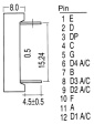 ELF-511SURWA/S530-A3 7-segment LED-display red-orange 14.22 mm THT