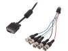 AK-310300-020-S Кабель; BNC вилка x5,вилка D-Sub 15pin HD; черный; 2м; 28AWG