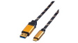 11.02.9012 Cable USB-A Plug - USB-C Plug 500mm USB 3.0 Black / Gold