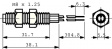 59070-030 Геркон; Pкоммут: 5Вт; O8x38,1мм; Подключение: провод 0,3м; 0,25А