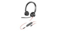 213939-01 USB-C Headset, Blackwire 3300, Stereo, On-Ear, 20kHz, Stereo Jack Plug 3.5 mm/USB, Black