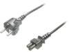 AK-440115-008-S Кабель; вилка CEE 7/7 (E/F), IEC C5 "мама"; 750мм; черный; 10А