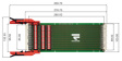 RE960C96/2LF Extender card, 96-pin