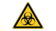 827652 ISO Safety Sign - Warning, Biological Hazard, Triangular, Black on Yellow, Polyester, 1pcs