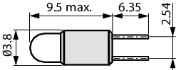 KH 7265, Incandescent Lamp Bi-Pin (T1) 5 VAC/VDC 60 mA, KH Lamp