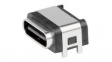 217176-0001 USB Connector, USB-C 2.0 Receptacle, Right Angle, 6 Poles