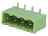 XY2500R-D(5.08)-4PIN Разъемный клеммник; гнездо; "папа"; 5,08мм; угловой 90°; луженые