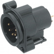 NC5MBV-B XLR Panel-mount male receptacle 5Pblack