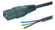 6900-16.60 Mains Cable IEC 60320 C13 - Open End 2.5m Black