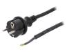 W-97207, Кабель; SCHUKO вилка,вилка CEE 7/7 (E/F),провода; 2м; черный, PLASTROL