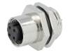 M12D-04PFFS-SH8001 Гнездо; M12; PIN:4; "мама"; код D-Ethernet; на панель, гайка сзади