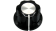 RND 210-00285 Plastic Round Knob with Aluminium Cap, black / aluminium, T18 Knural