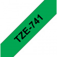 TZE-741 Label Tape 18 mm Black on Green 8 m