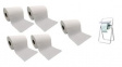 RND 600-00256 5x Wiping Paper Rolls + Floor Stand Dispenser