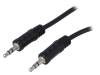 CA1050, Кабель; вилка Jack 3,5мм, с обеих сторон; черный; 2м, LOGILINK