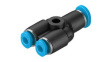 QSMY-4-3 Push-In Y-Connector, 28.8mm, Compressed Air, QSM