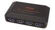 14.02.5015 USB Hub with Power Supply, USB 3.0, USB Mini-B 5-Pin Socket, Black