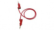 RND 350-00107 4mm Banana Plug Test Lead 1m Red, Nickel-Plated Brass