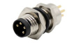 RND 205-01133 M8 Straight Plug Circular Sensor Connector, 4 Poles, A-Coded, Solder