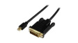 MDP2DVIMM3BS Video Cable, Mini DisplayPort Plug - DVI Plug, 1920 x 1200, 910mm