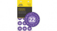 6943-2022 Safety Label, Round, White on Purple, Vinyl, Inspection Date, 120pcs