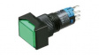 AL6H-A14PG Illuminated Pushbutton Switch Green 1CO Latching Function LED