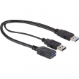 BB-3490-03 USB 3.0 dual-power cable 0.3 m